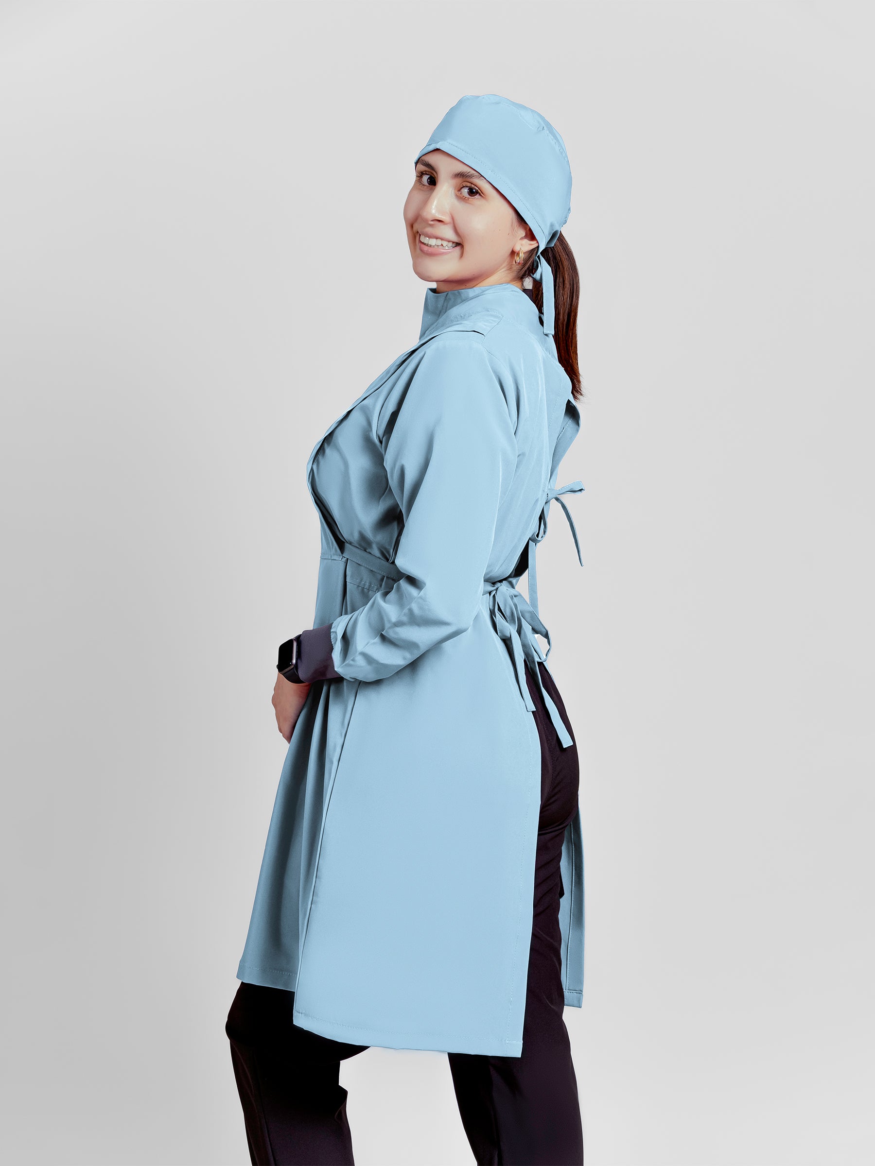 Bata Impermeable Mujer - Azul Cielo