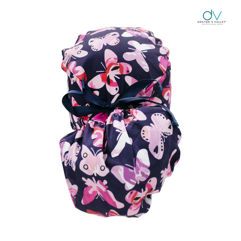 Cofia Premium Estampada - Mariposa Marino