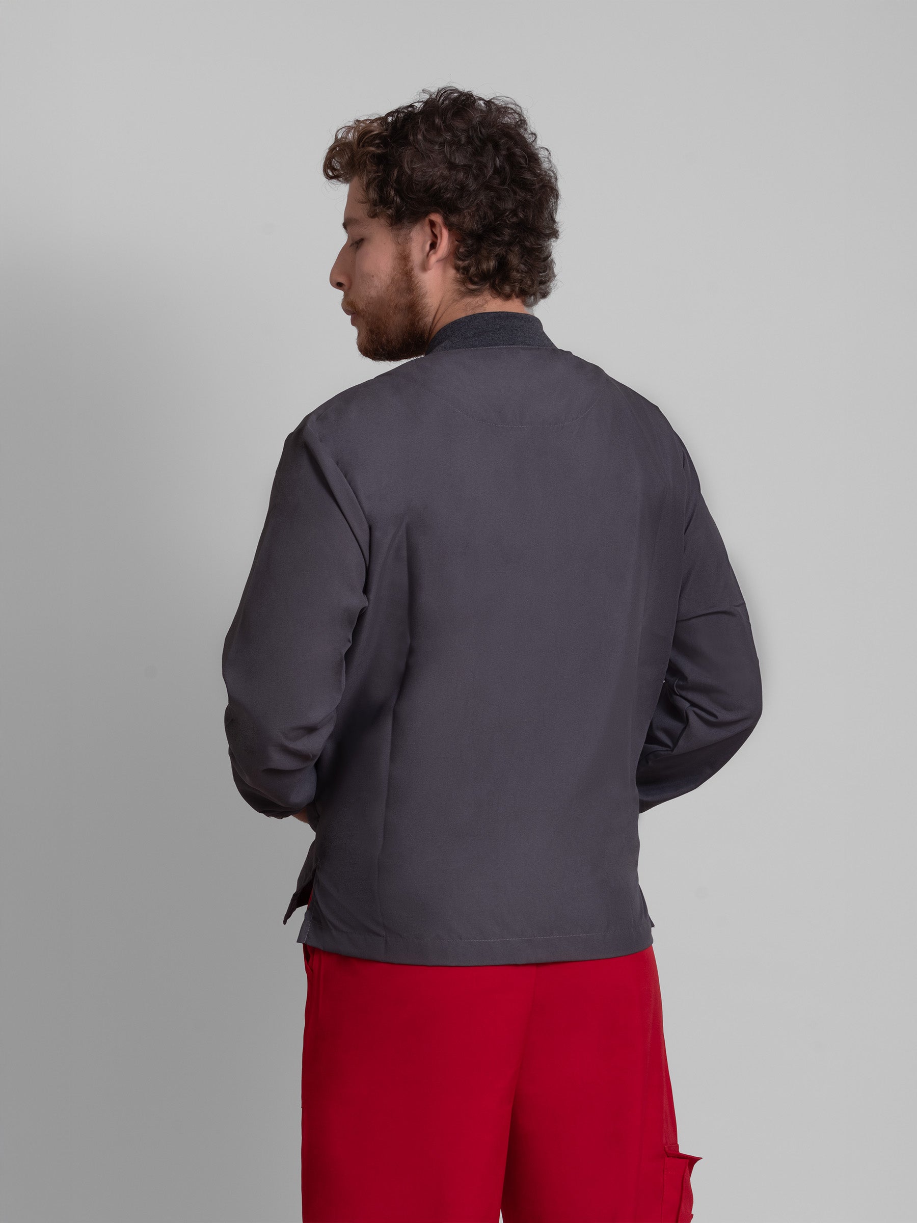 Filipina Manga Larga Hombre - Gris Oxford