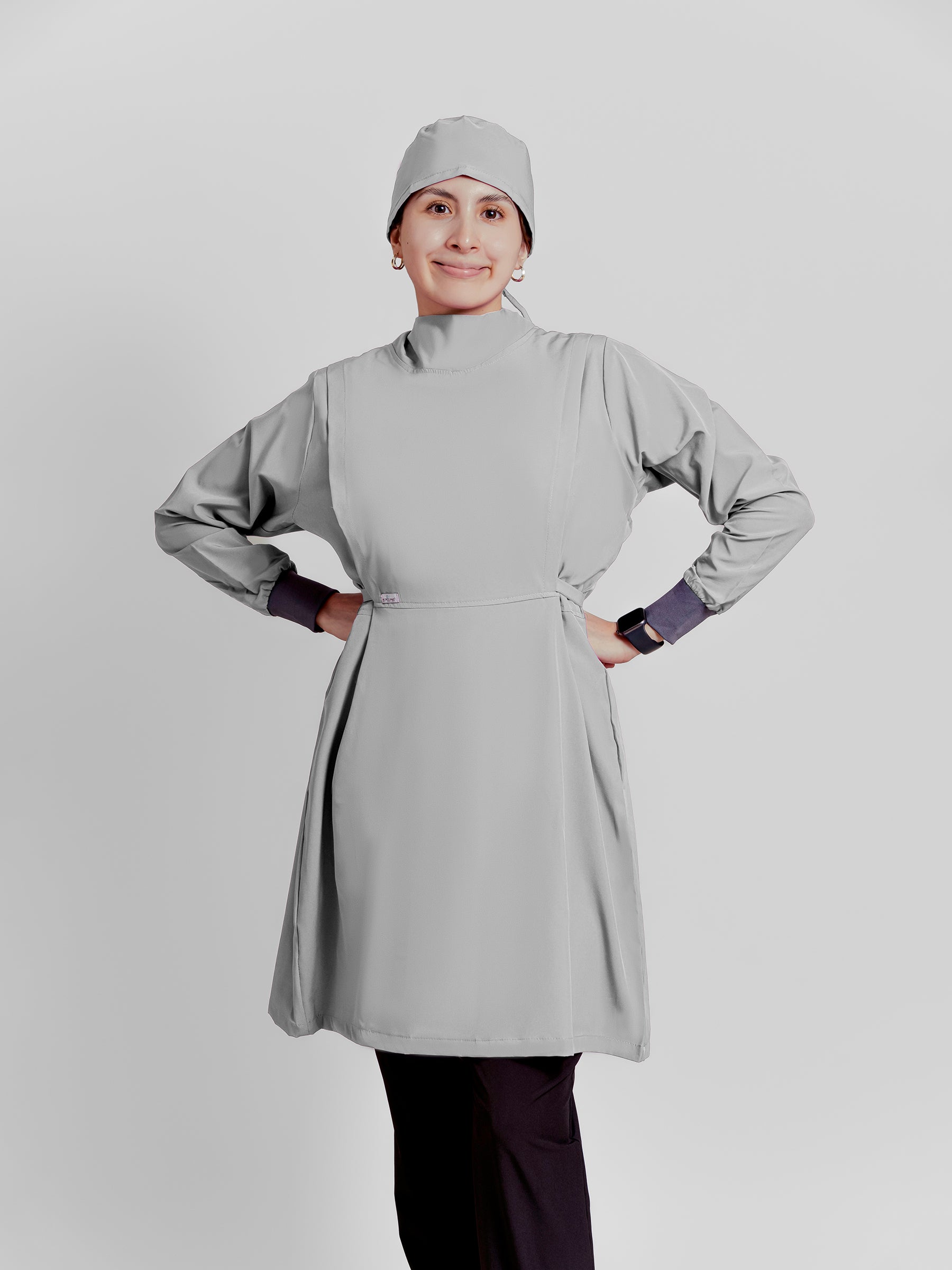 Bata Impermeable Mujer - Gris Claro