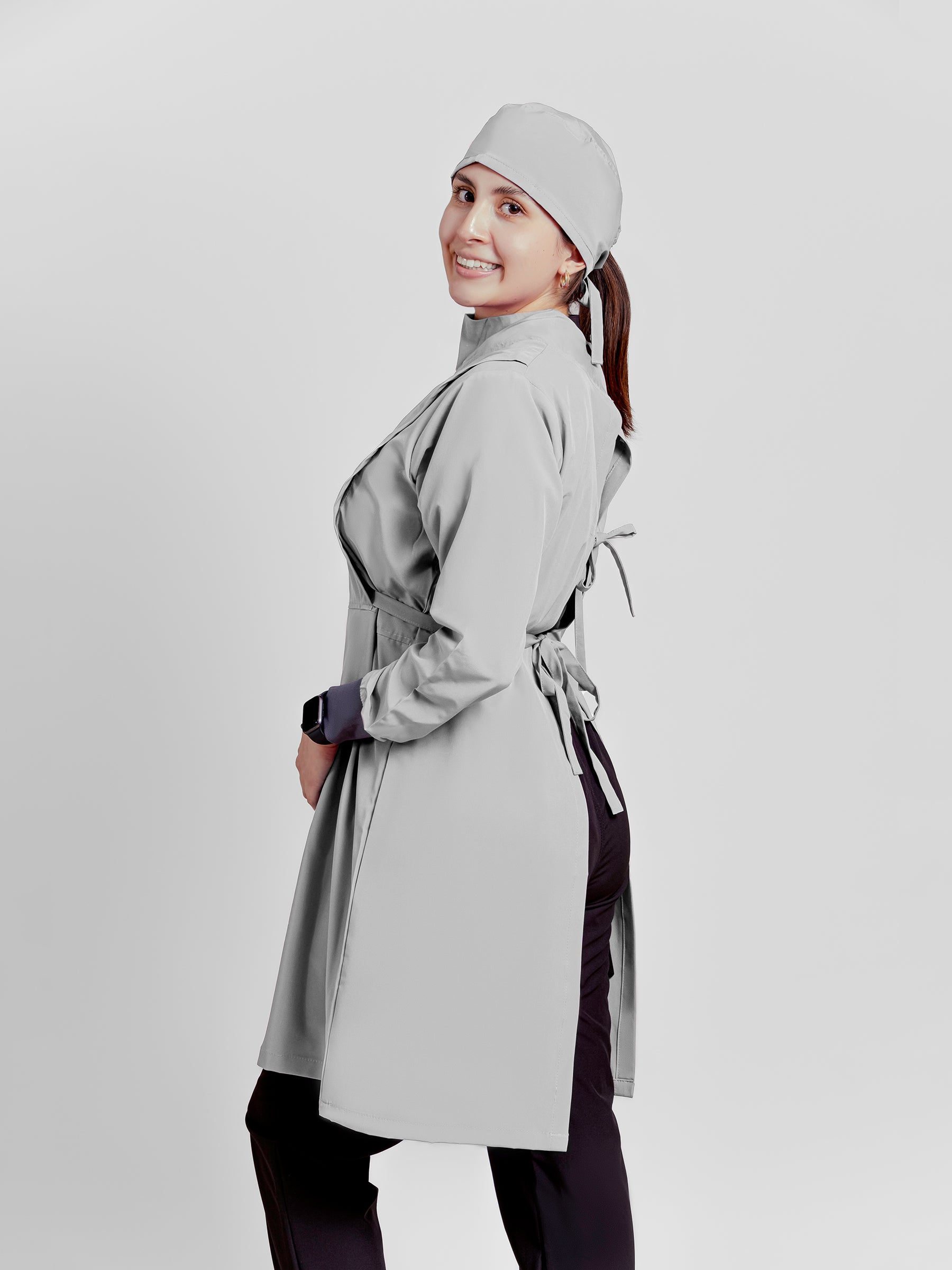Bata Impermeable Mujer - Gris Claro