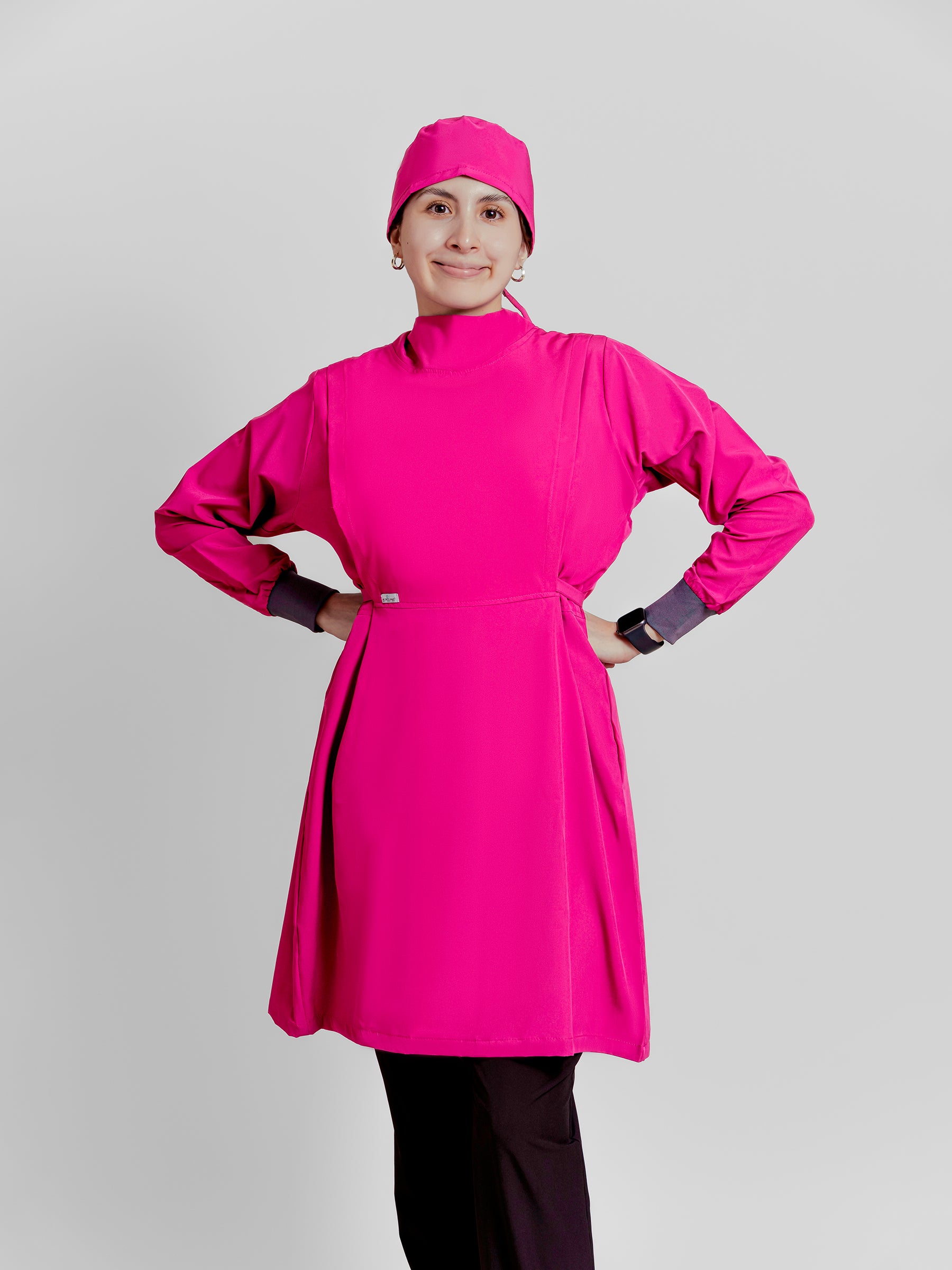 Bata Impermeable Mujer - Rosa Mexicano