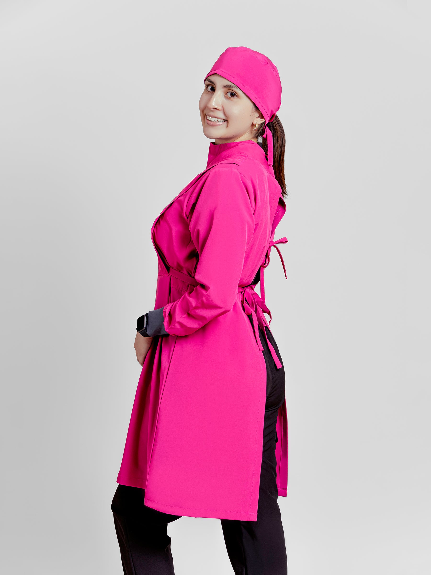Bata Impermeable Mujer - Rosa Mexicano