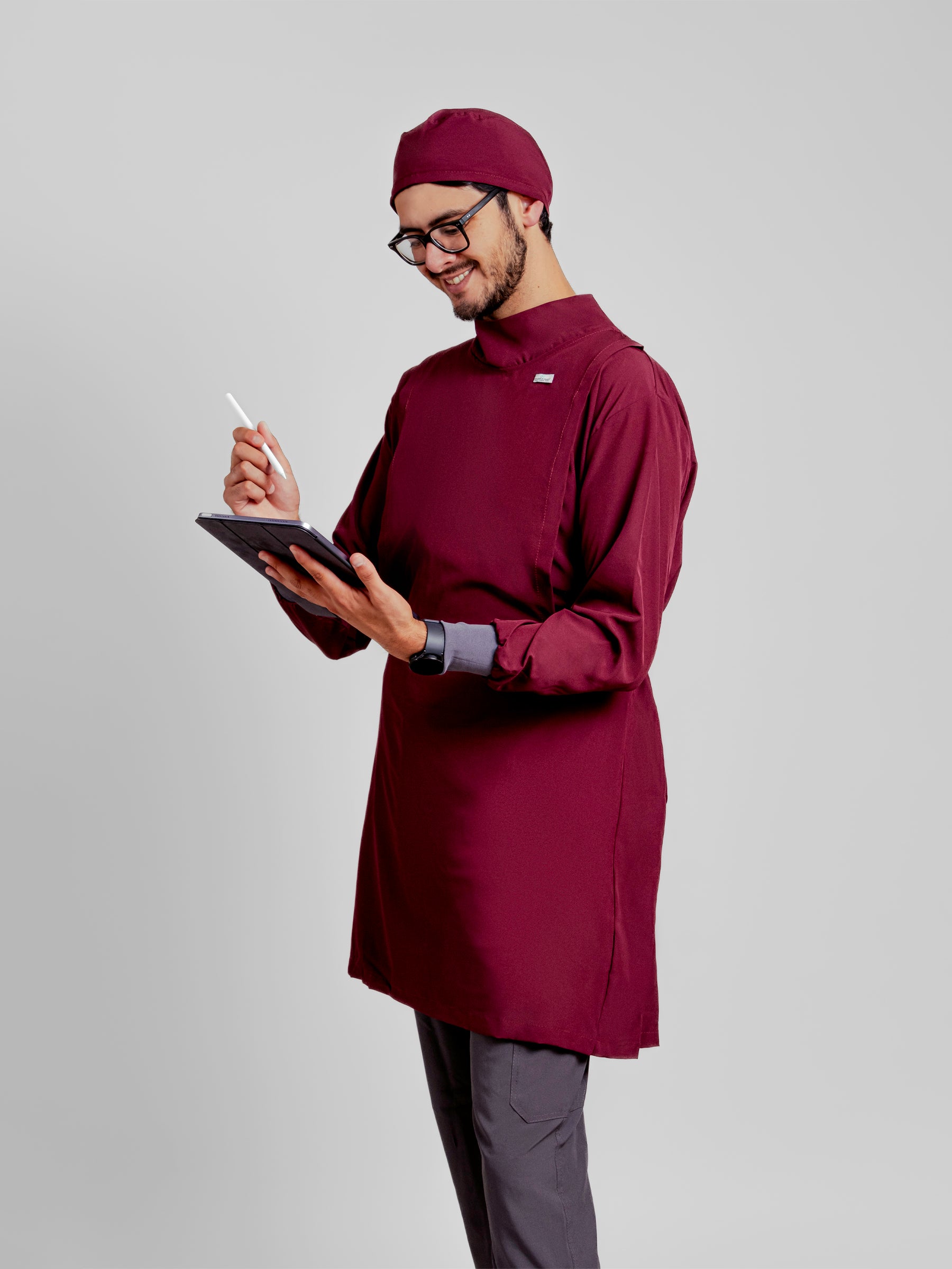 Bata Impermeable Hombre - Guinda