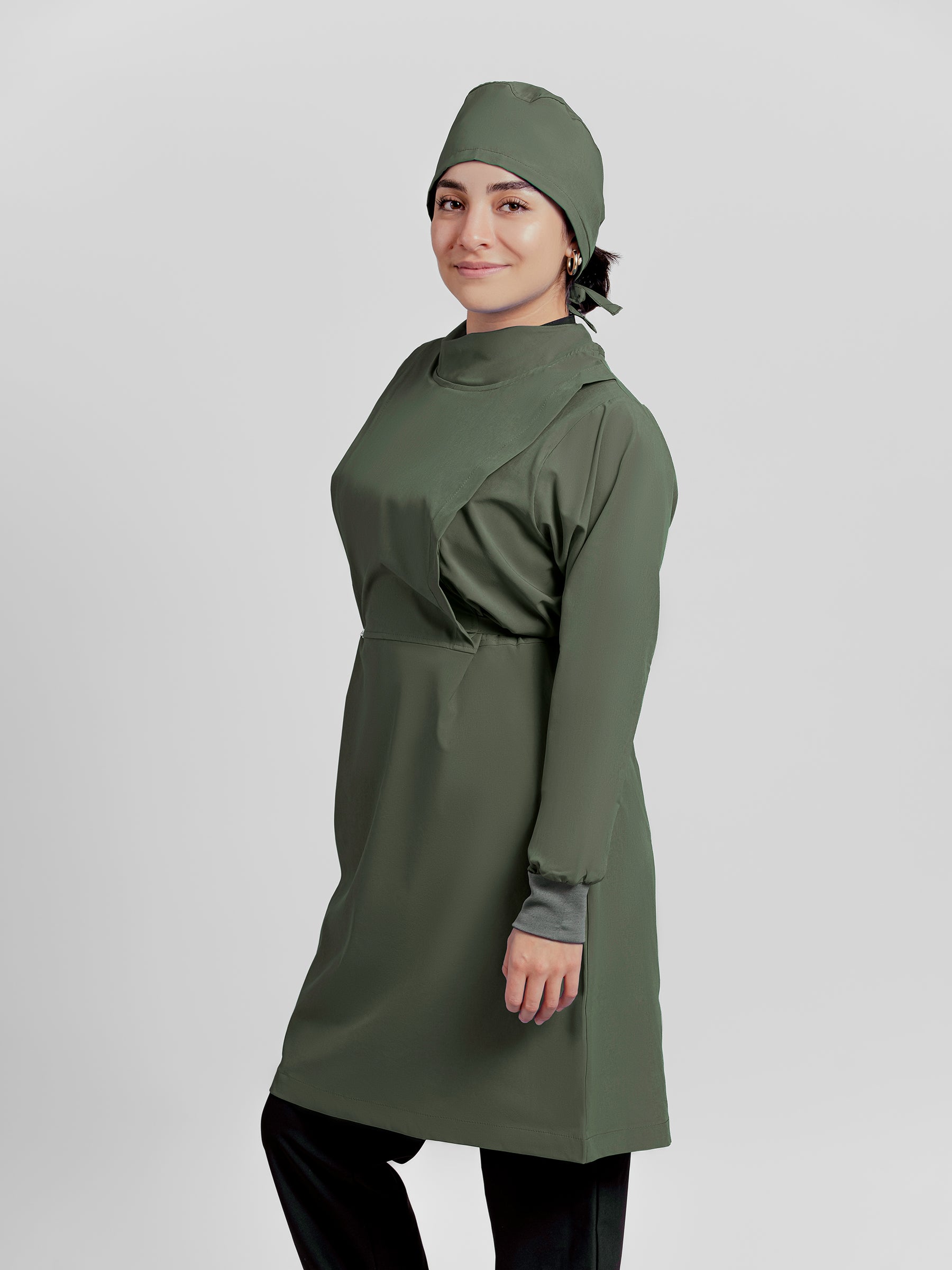 Bata Impermeable Mujer - Verde Militar