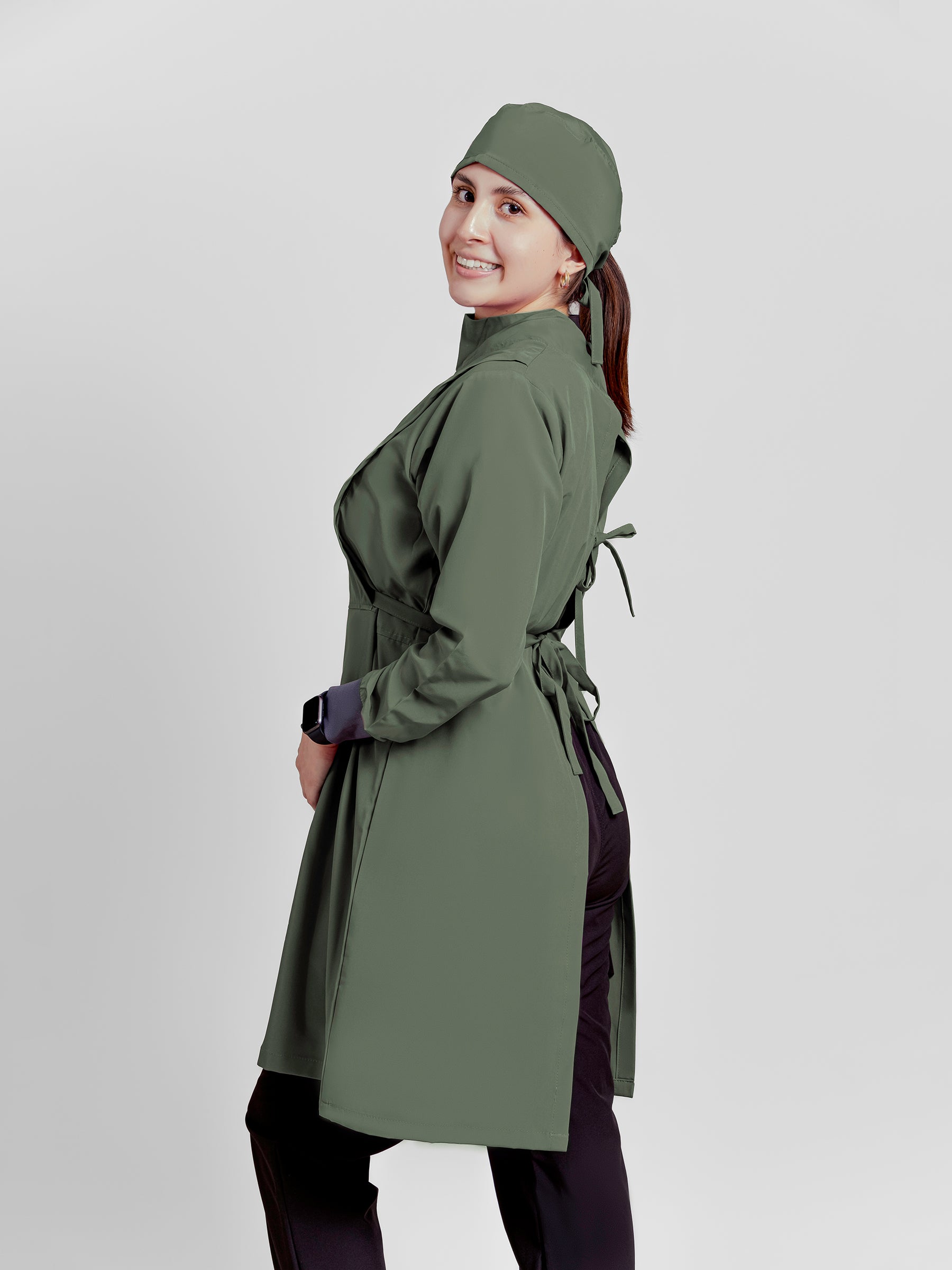 Bata Impermeable Mujer - Verde Militar
