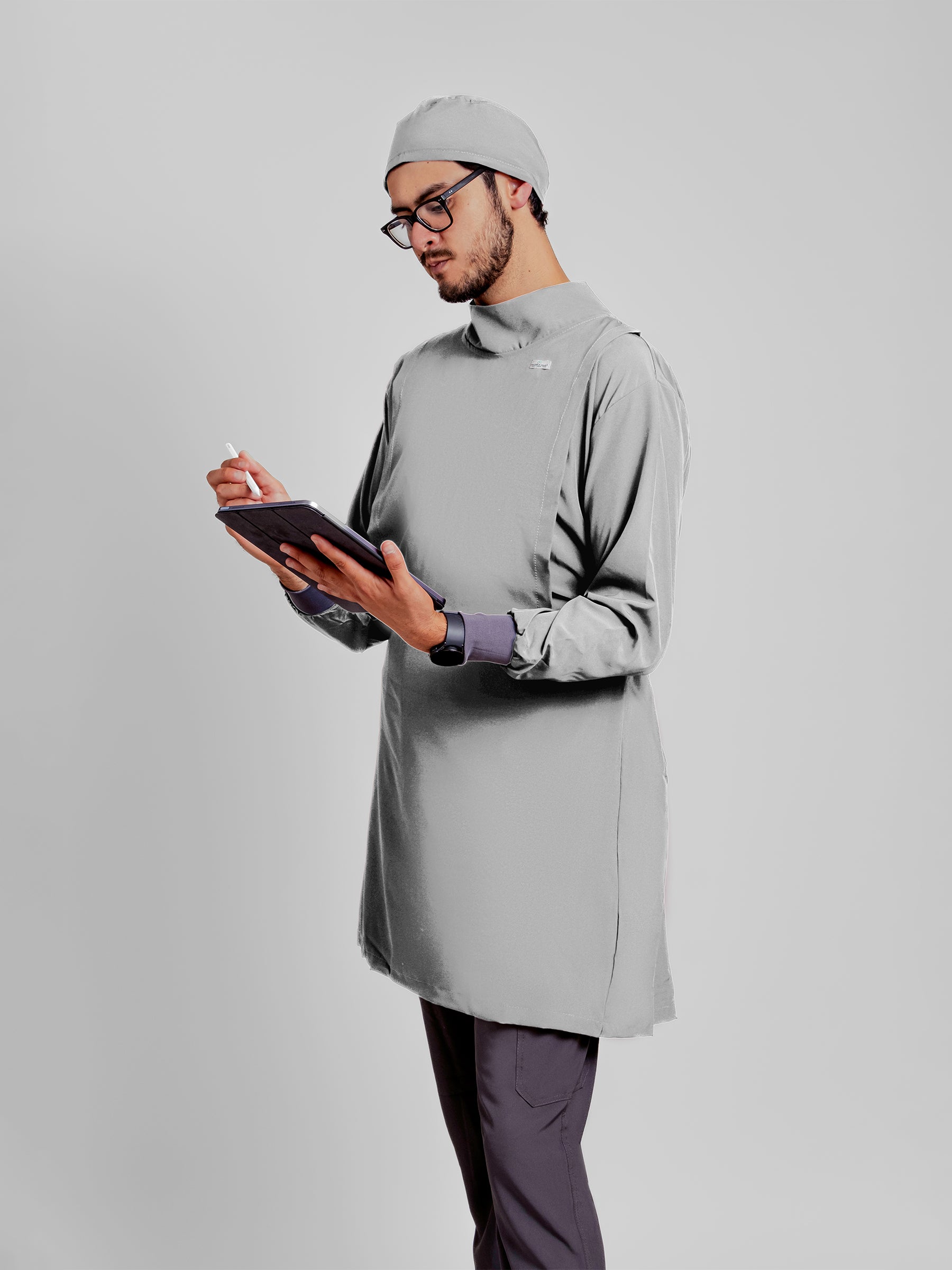 Bata Impermeable Hombre - Gris Claro