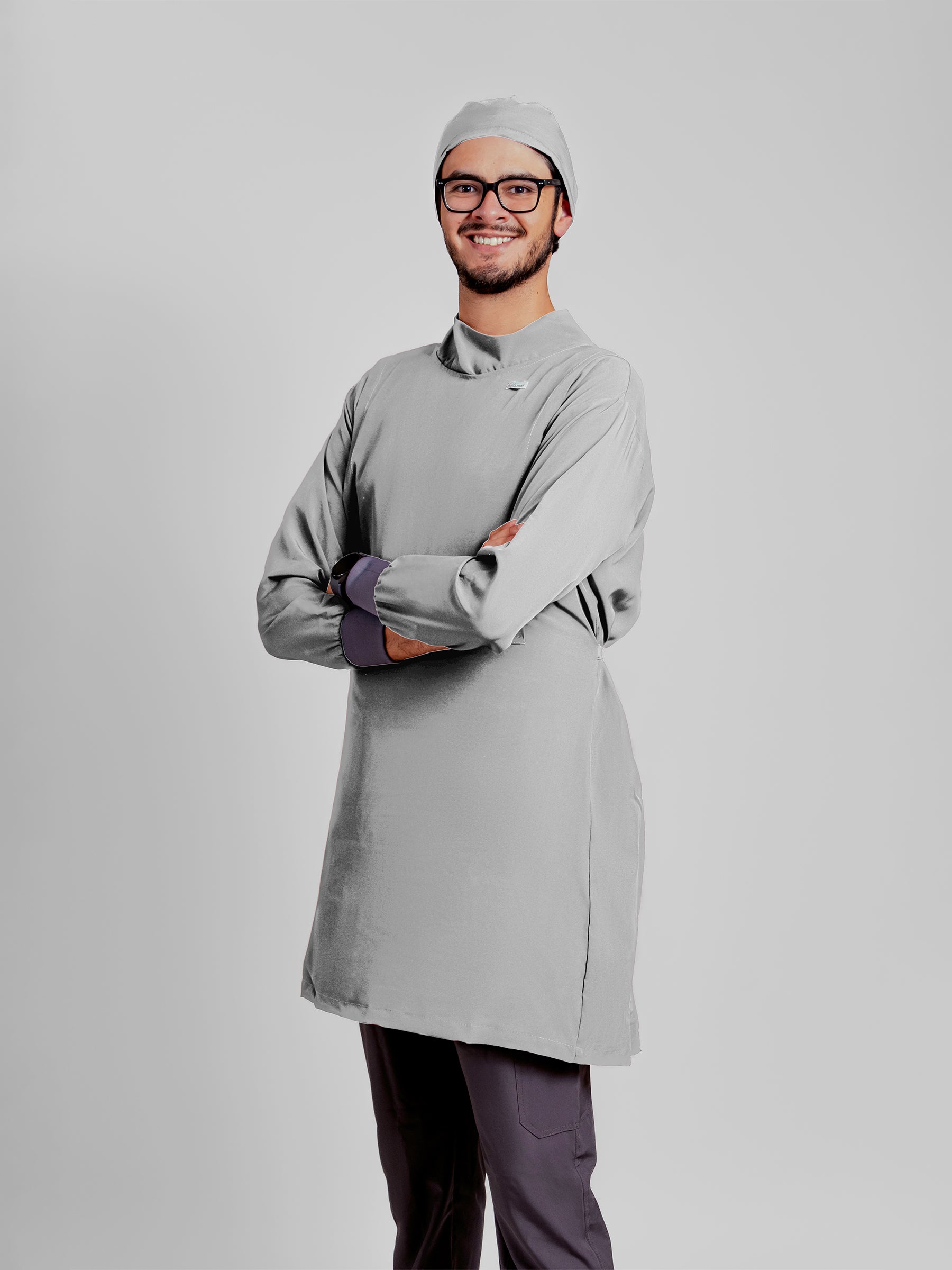 Bata Impermeable Hombre - Gris Claro