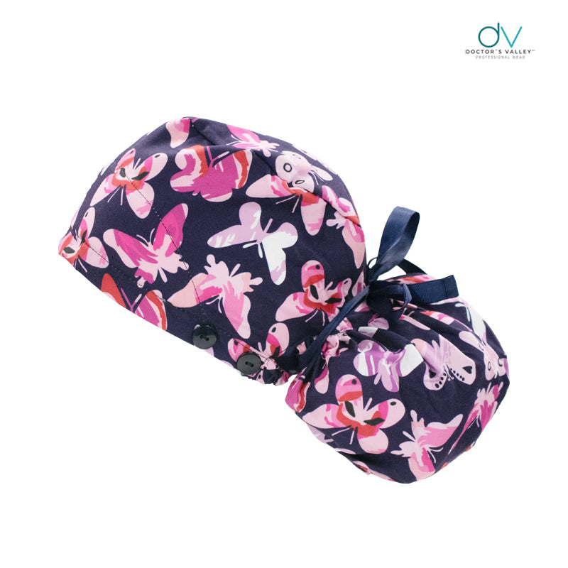 Cofia Premium Estampada - Mariposa Marino