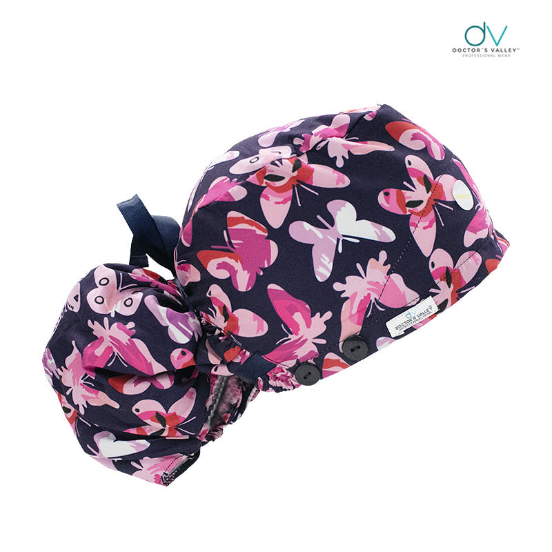 Cofia Premium Estampada - Mariposa Marino