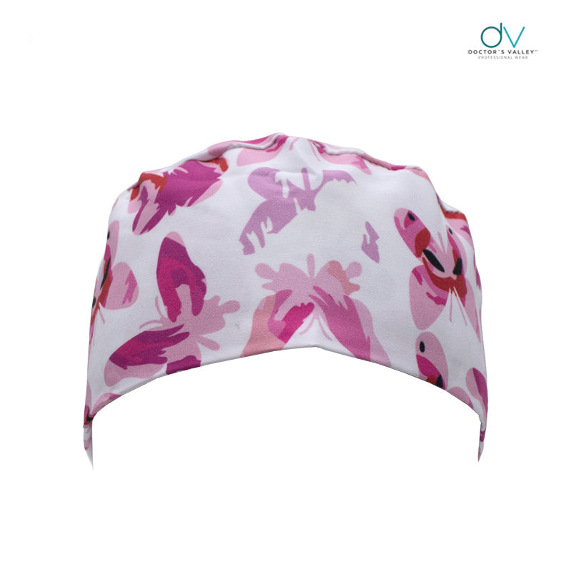 Cofia Quirúrgica Estampada - Mariposas Rosa